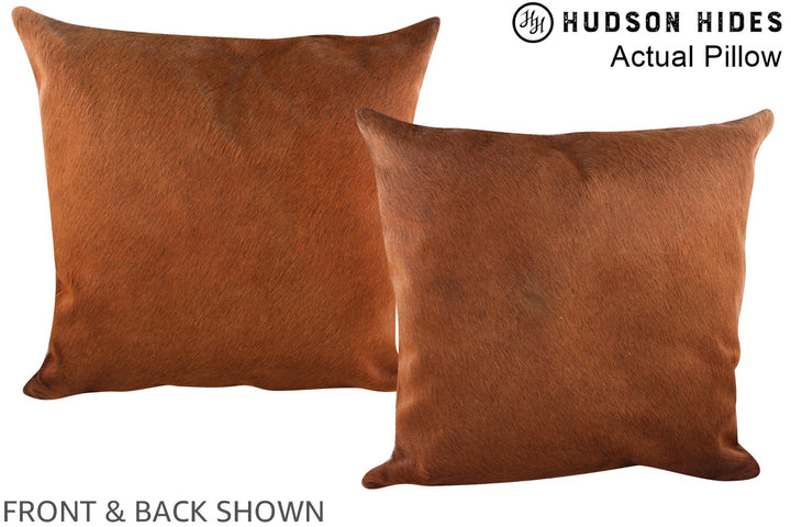 Solid Brown 20"x20" Brazilian Cowhide Pillow #A14362 by Hudson Hides