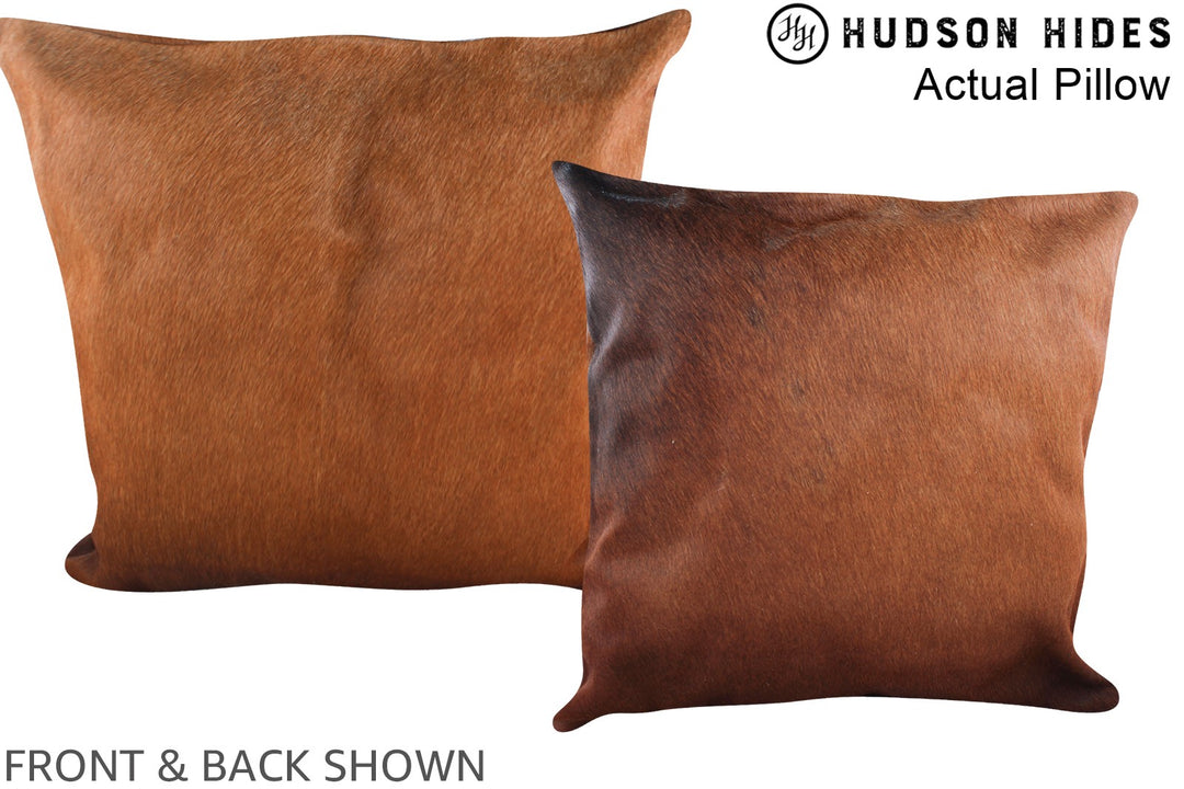 Solid Brown 20"x20" Brazilian Cowhide Pillow #A14377 by Hudson Hides
