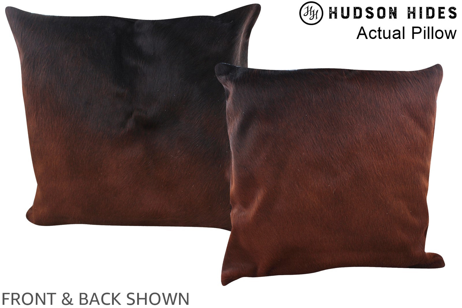 Solid Brown Cowhide Pillow #A14382