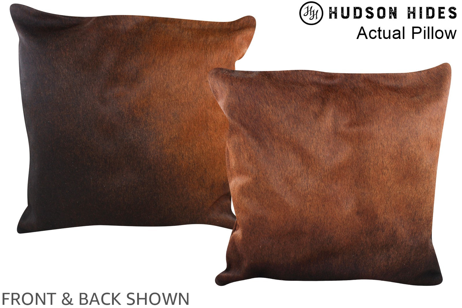Brown with Red Cowhide Pillow #A14384