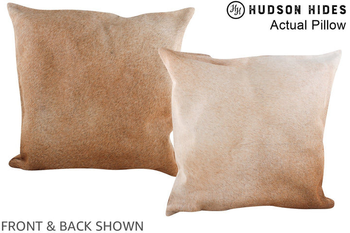 Grey with Beige 20"x20" Brazilian Cowhide Pillow #A14404 by Hudson Hides