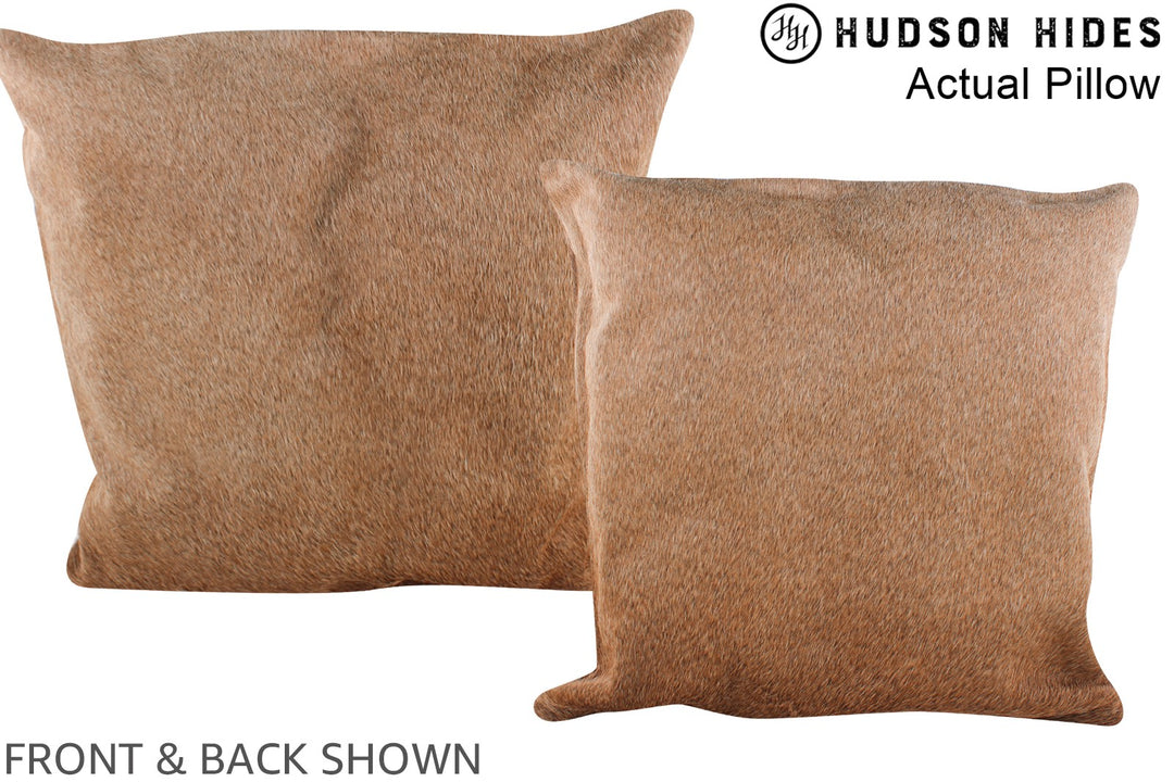 Beige 20"x20" Brazilian Cowhide Pillow #A14413 by Hudson Hides