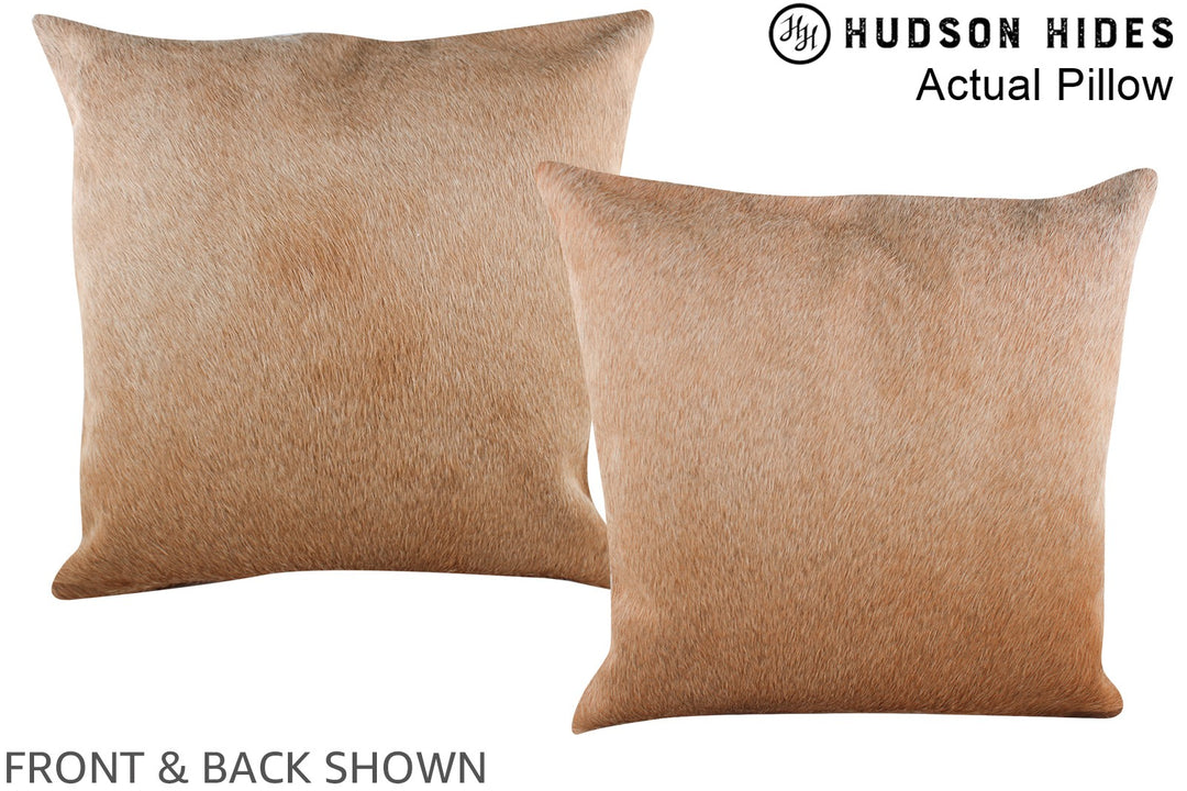 Beige 20"x20" Brazilian Cowhide Pillow #A14415 by Hudson Hides