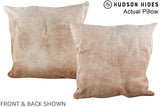 Grey with Beige 20"x20" Brazilian Cowhide Pillow #A14424 by Hudson Hides