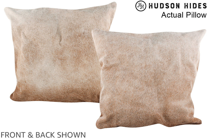 Grey with Beige 20"x20" Brazilian Cowhide Pillow #A14424 by Hudson Hides