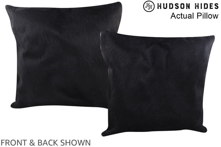 Solid Black 20"x20" Brazilian Cowhide Pillow #A14426 by Hudson Hides