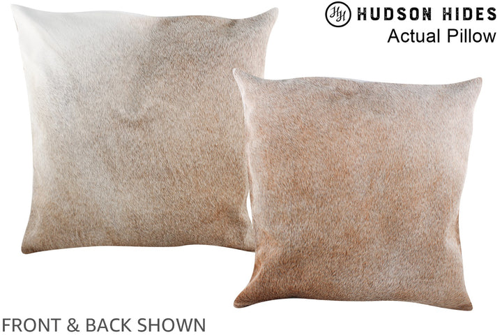 Grey with Beige 20"x20" Brazilian Cowhide Pillow #A14435 by Hudson Hides