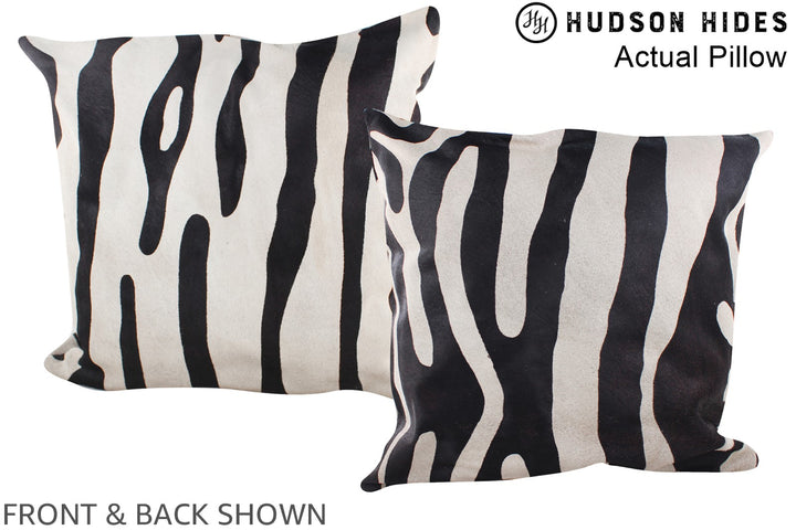 Zebra 20"x20" Brazilian Cowhide Pillow #A14436 by Hudson Hides