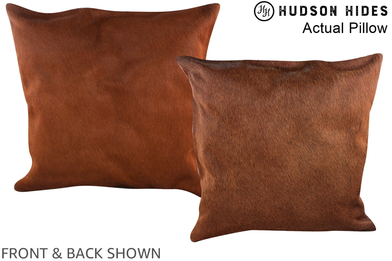 Solid Brown Cowhide Pillow #A14440