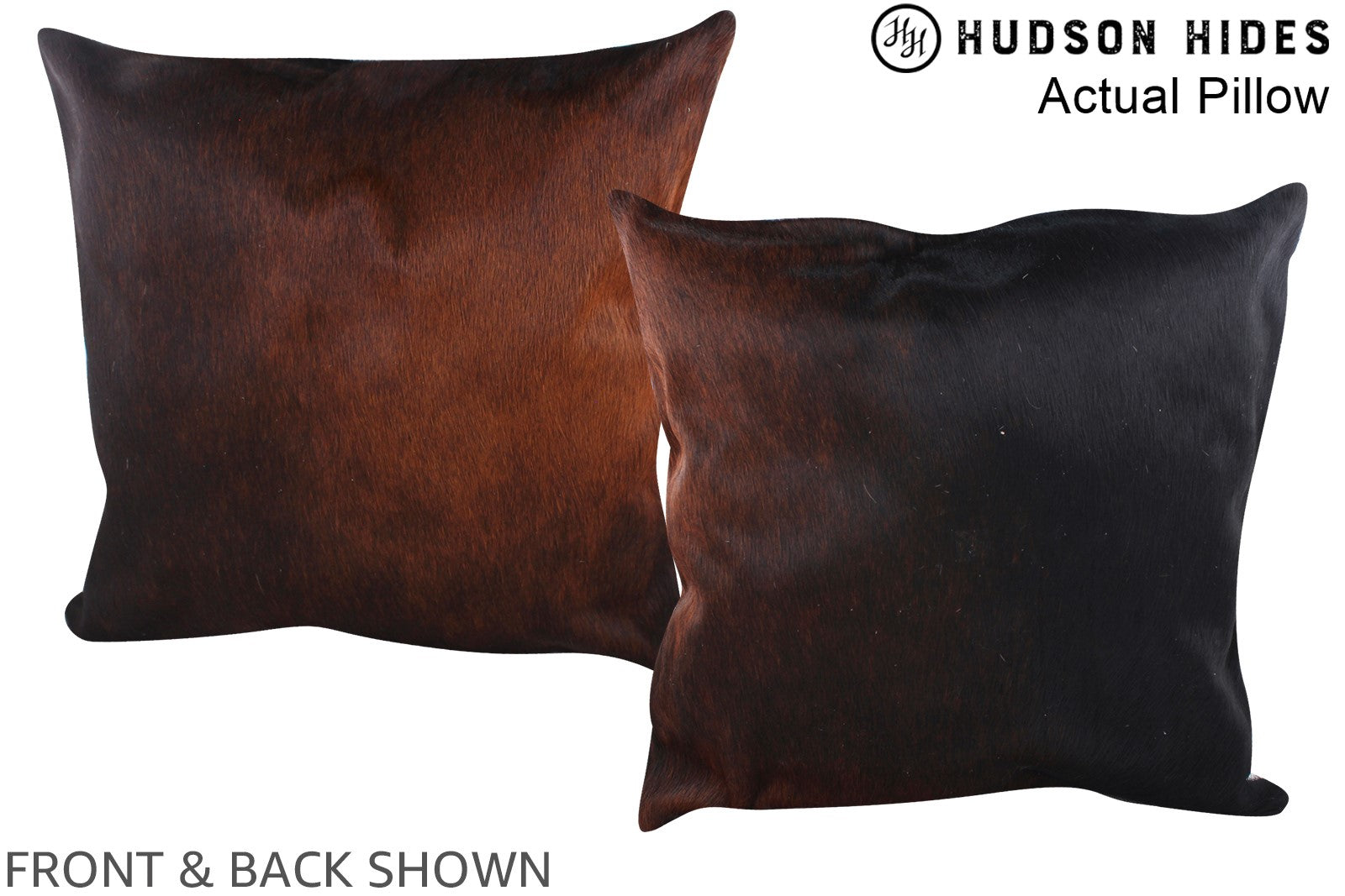 Brown with Red Cowhide Pillow #A14449
