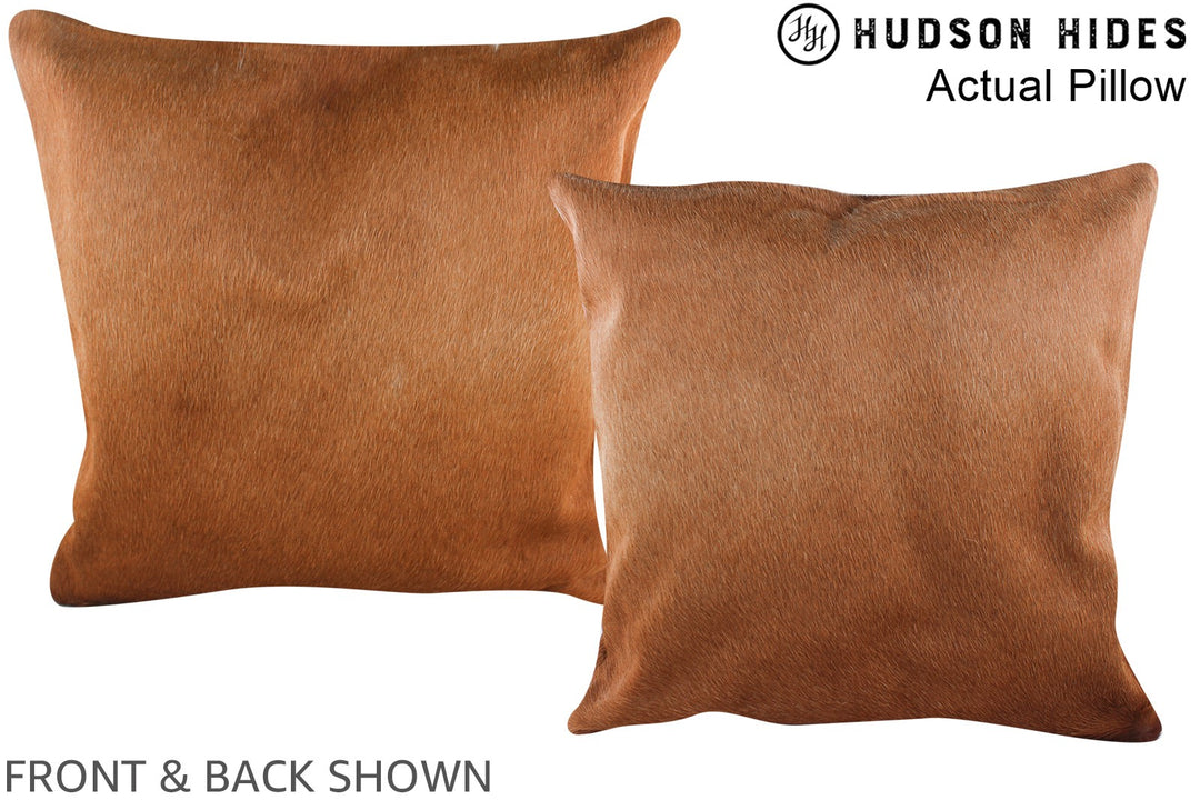 Solid Brown 20"x20" Brazilian Cowhide Pillow #A14455 by Hudson Hides