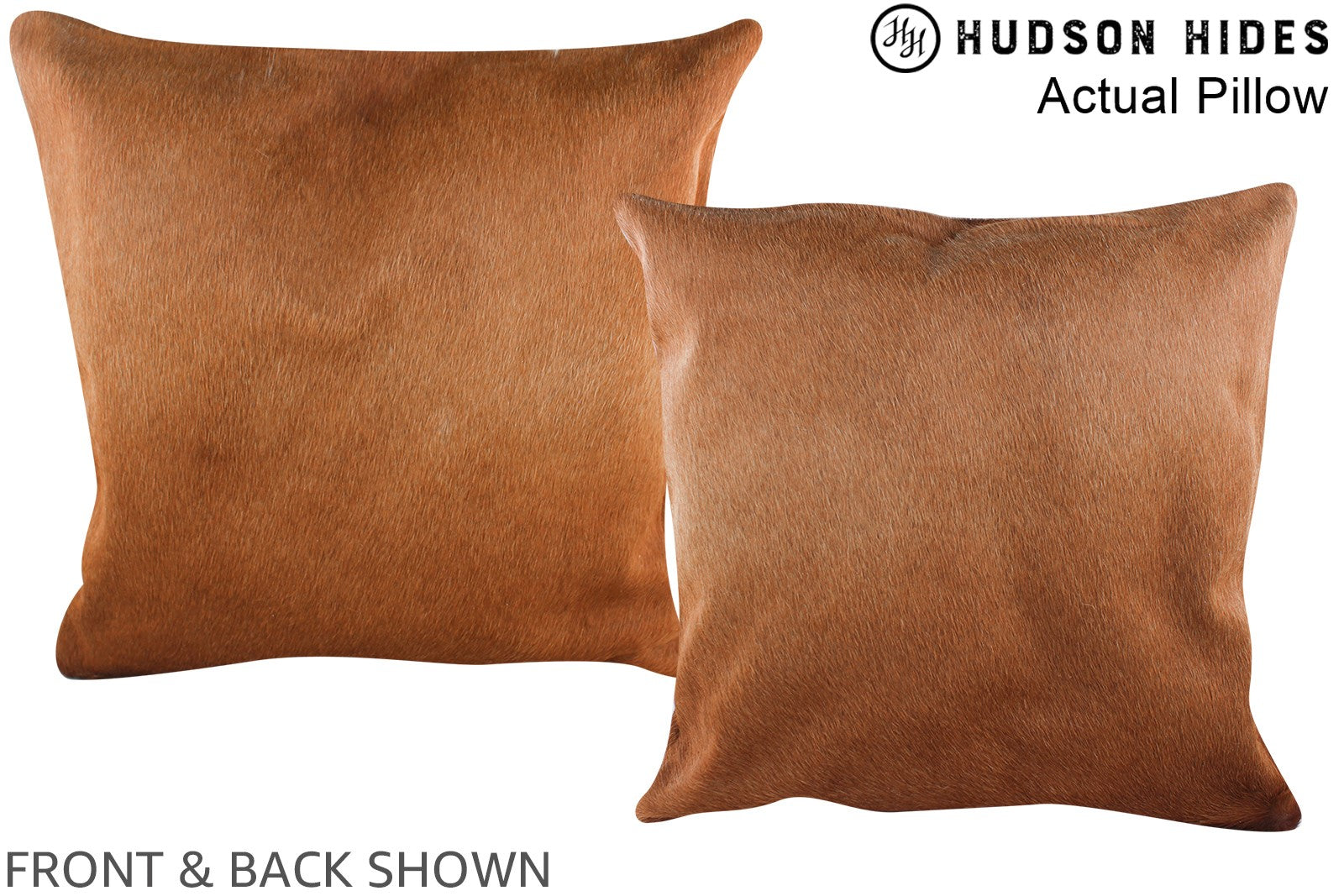 Solid Brown Cowhide Pillow #A14455