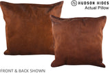 Solid Brown 20"x20" Brazilian Cowhide Pillow #A14457 by Hudson Hides
