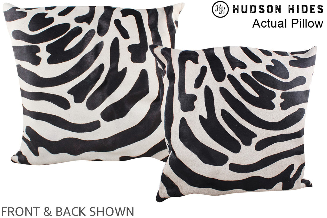 Zebra 20"x20" Brazilian Cowhide Pillow #A14458 by Hudson Hides