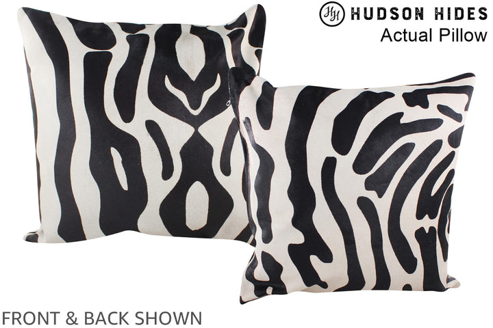 Zebra 20"x20" Brazilian Cowhide Pillow #A14464 by Hudson Hides