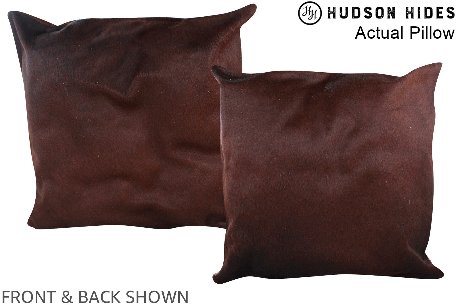 Solid Brown Cowhide Pillow #A14466