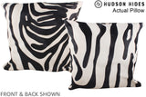 Zebra 20"x20" Brazilian Cowhide Pillow #A14468 by Hudson Hides