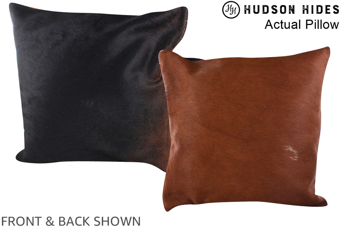 Solid Brown Cowhide Pillow #A14471