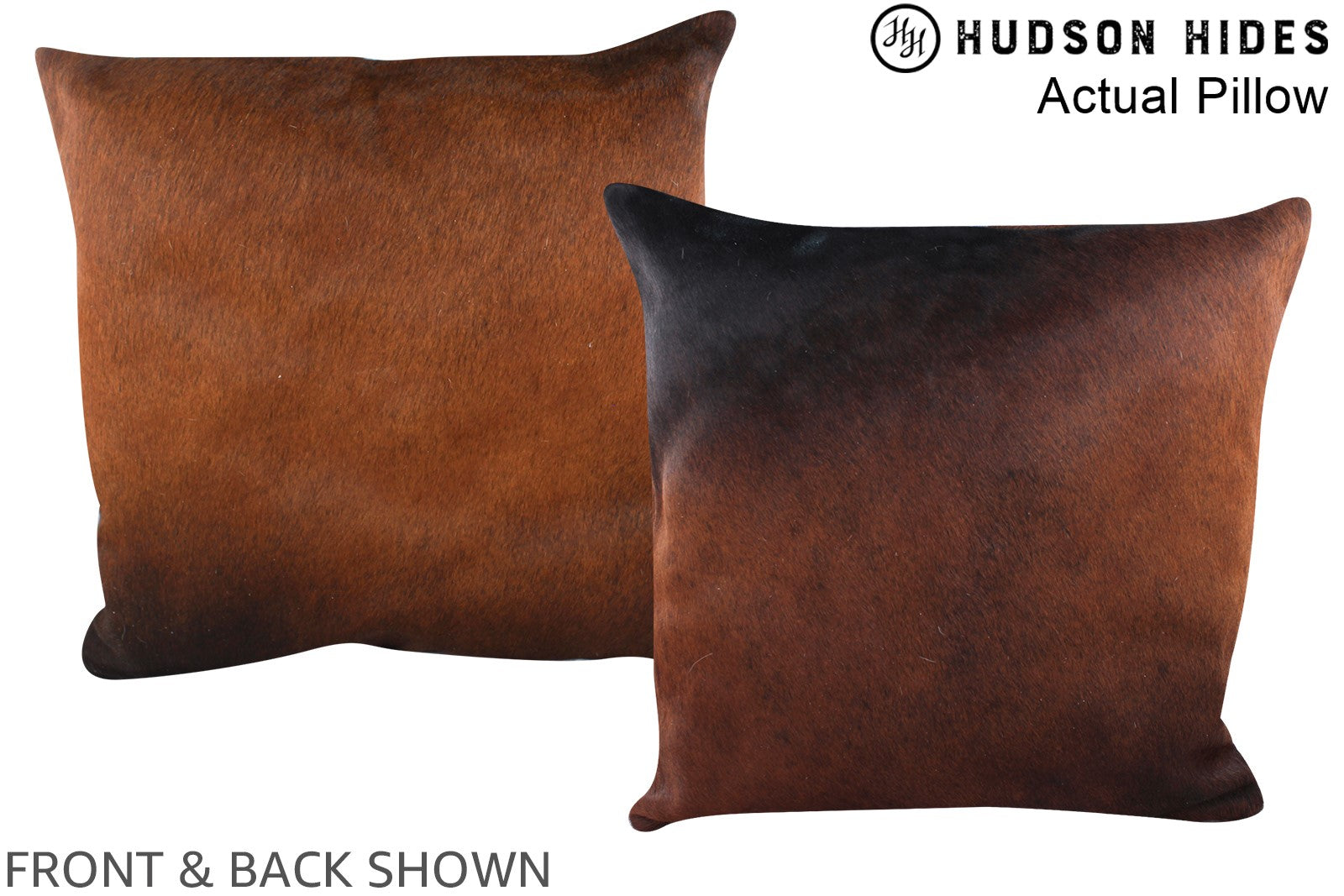 Brown with Red Cowhide Pillow #A14474
