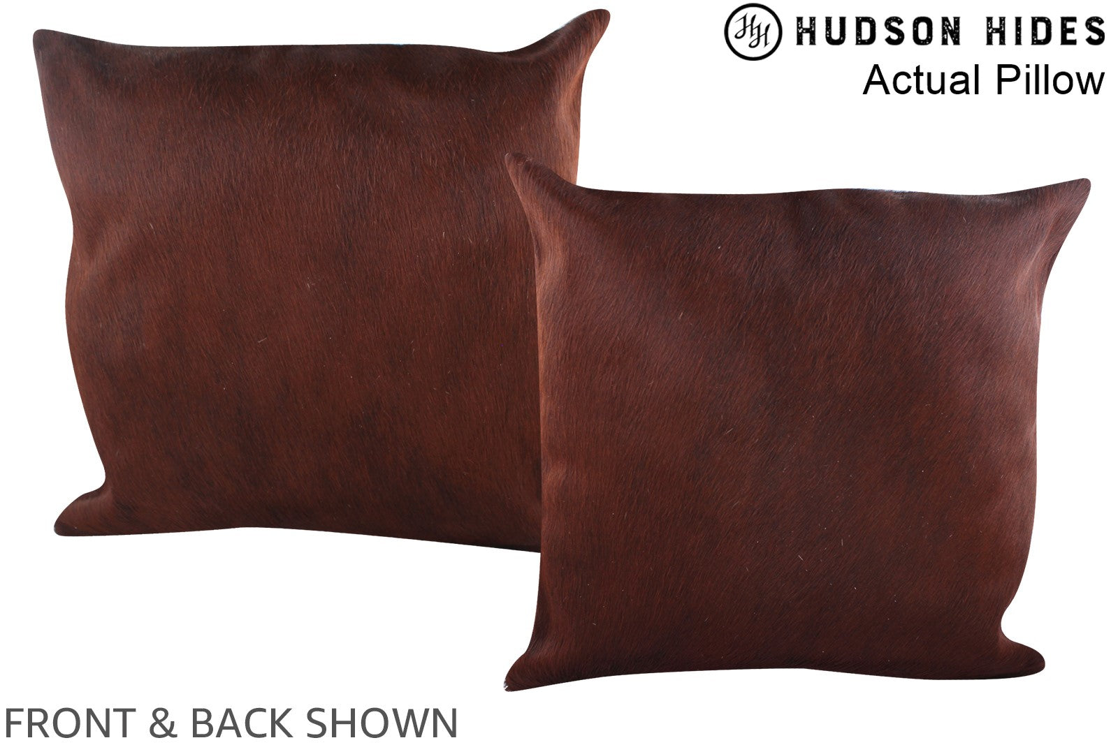 Brown with Red Cowhide Pillow #A14477