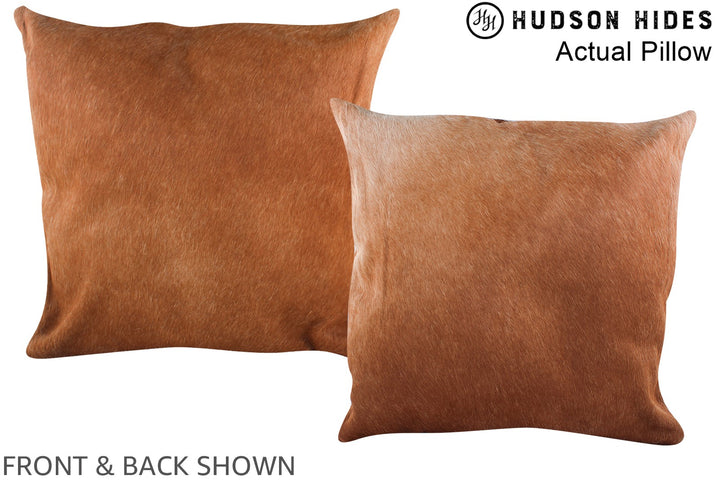 Solid Brown 20"x20" Brazilian Cowhide Pillow #A14478 by Hudson Hides