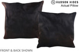 Solid Black 20"x20" Brazilian Cowhide Pillow #A14481 by Hudson Hides