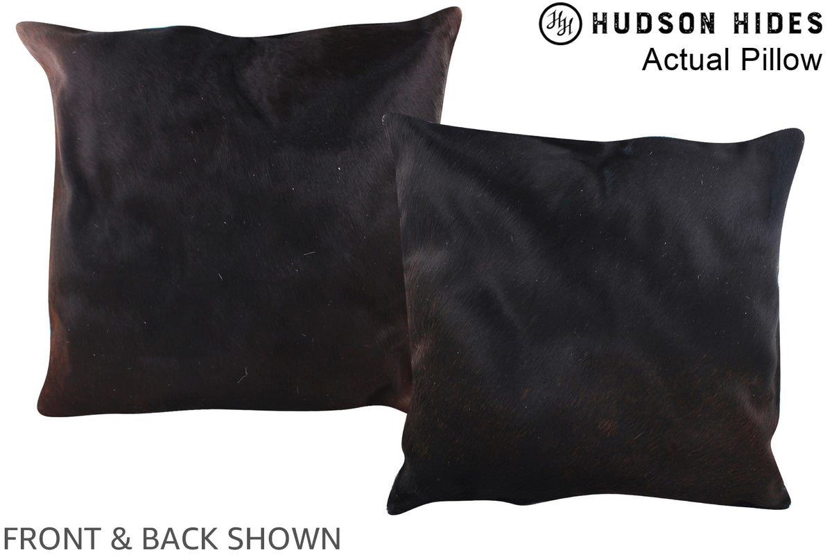Solid Black Cowhide Pillow #A14481