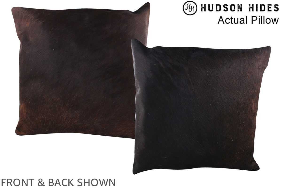Solid Black Cowhide Pillow #A14492