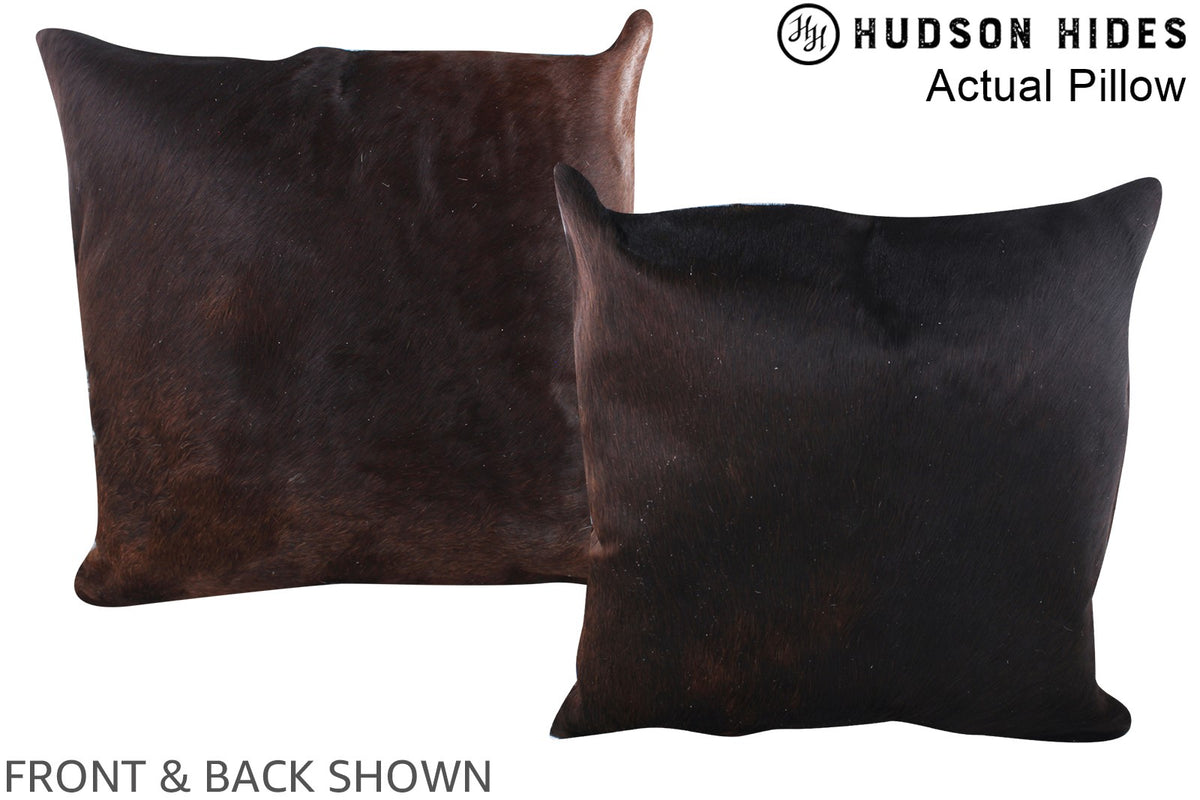 Solid Black Cowhide Pillow #A14493