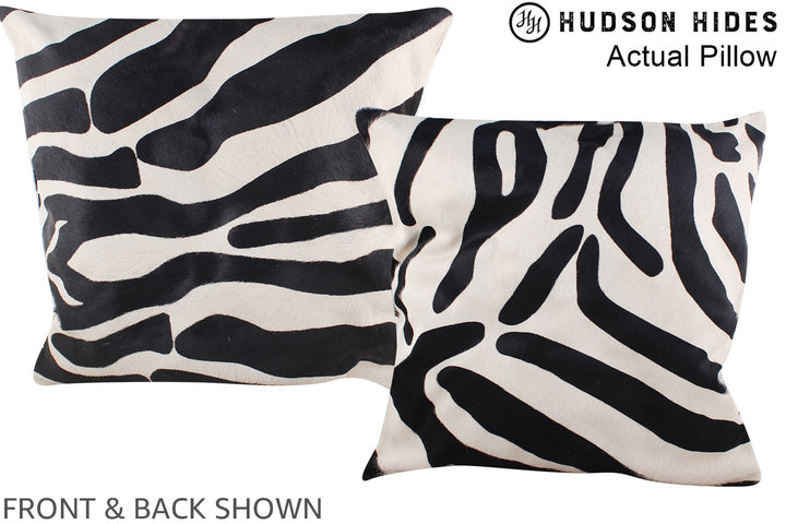Zebra 20"x20" Brazilian Cowhide Pillow #A14506 by Hudson Hides