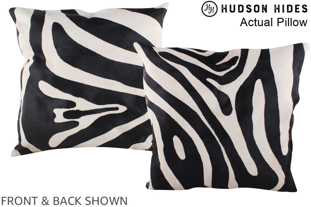 Zebra 20"x20" Brazilian Cowhide Pillow #A14509 by Hudson Hides