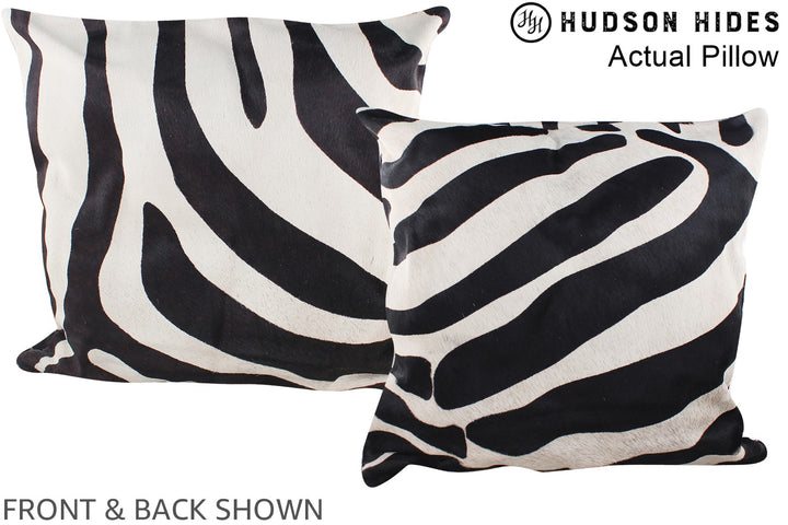 Zebra 20"x20" Brazilian Cowhide Pillow #A14512 by Hudson Hides