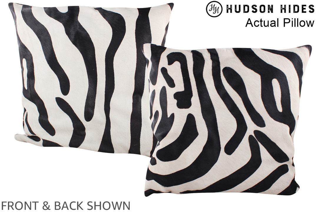 Zebra 20"x20" Brazilian Cowhide Pillow #A14513 by Hudson Hides