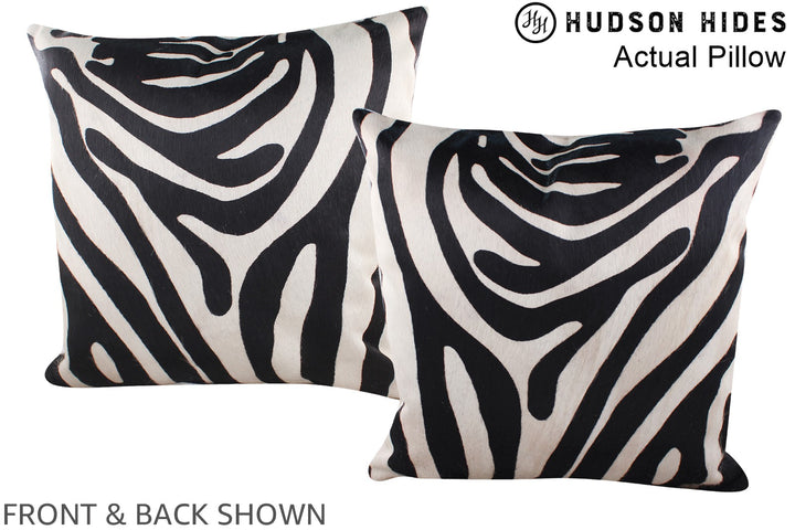 Zebra 20"x20" Brazilian Cowhide Pillow #A14514 by Hudson Hides