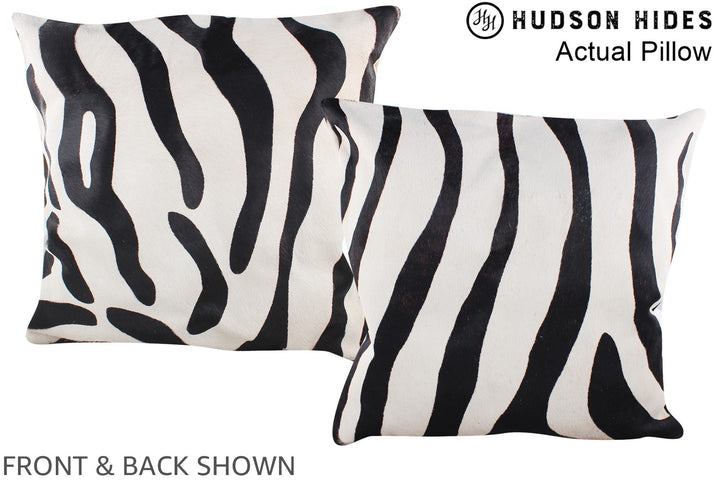 Zebra 20"x20" Brazilian Cowhide Pillow #A14515 by Hudson Hides