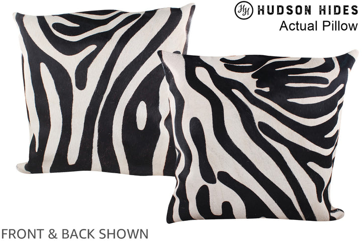 Zebra 20"x20" Brazilian Cowhide Pillow #A14517 by Hudson Hides