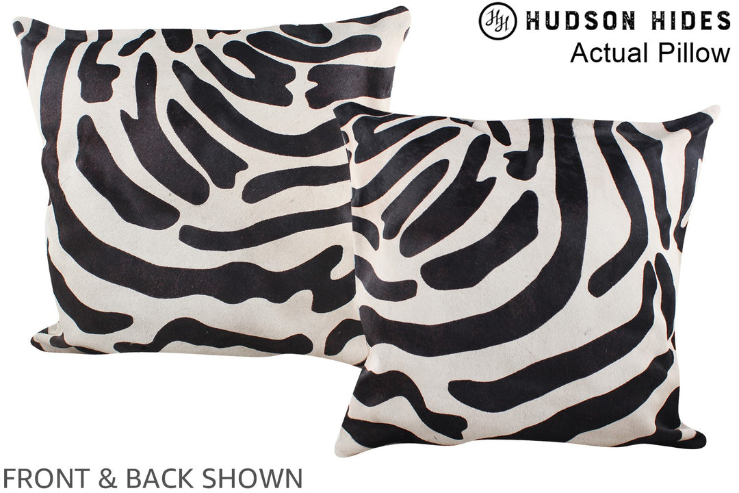 Zebra 20"x20" Brazilian Cowhide Pillow #A14518 by Hudson Hides