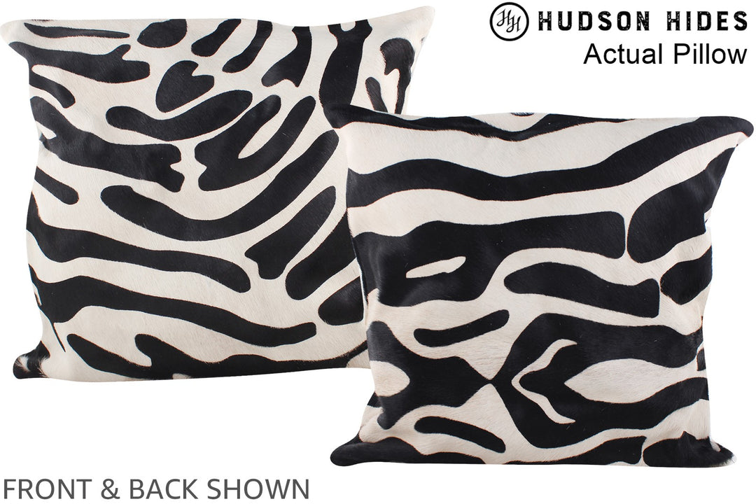 Zebra 20"x20" Brazilian Cowhide Pillow #A14520 by Hudson Hides