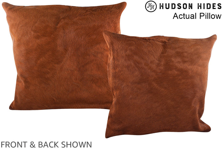 Solid Brown 20"x20" Brazilian Cowhide Pillow #A14528 by Hudson Hides