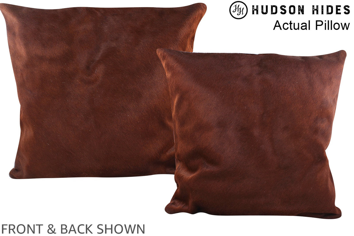 Solid Brown Cowhide Pillow #A14539