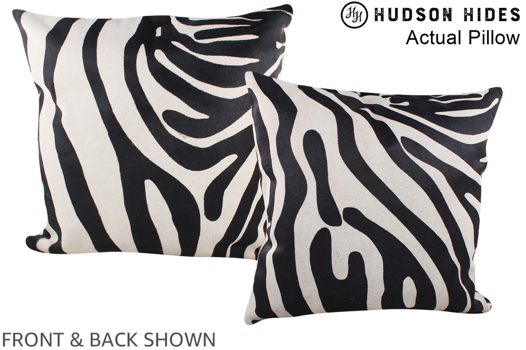 Zebra 20"x20" Brazilian Cowhide Pillow #A14546 by Hudson Hides