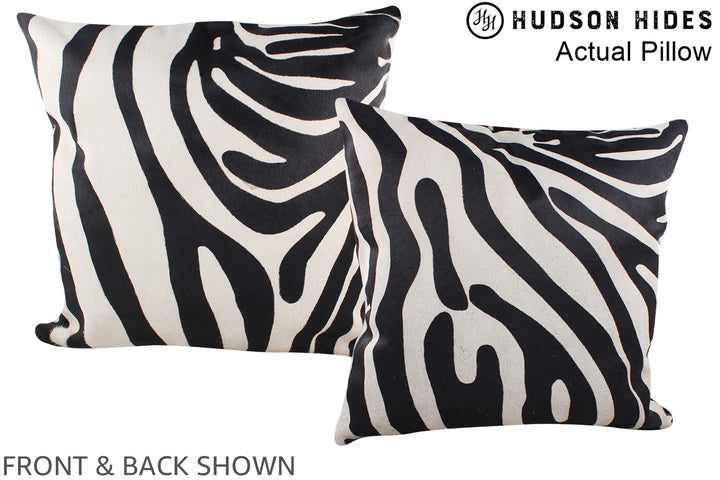 Zebra 20"x20" Brazilian Cowhide Pillow #A14546 by Hudson Hides