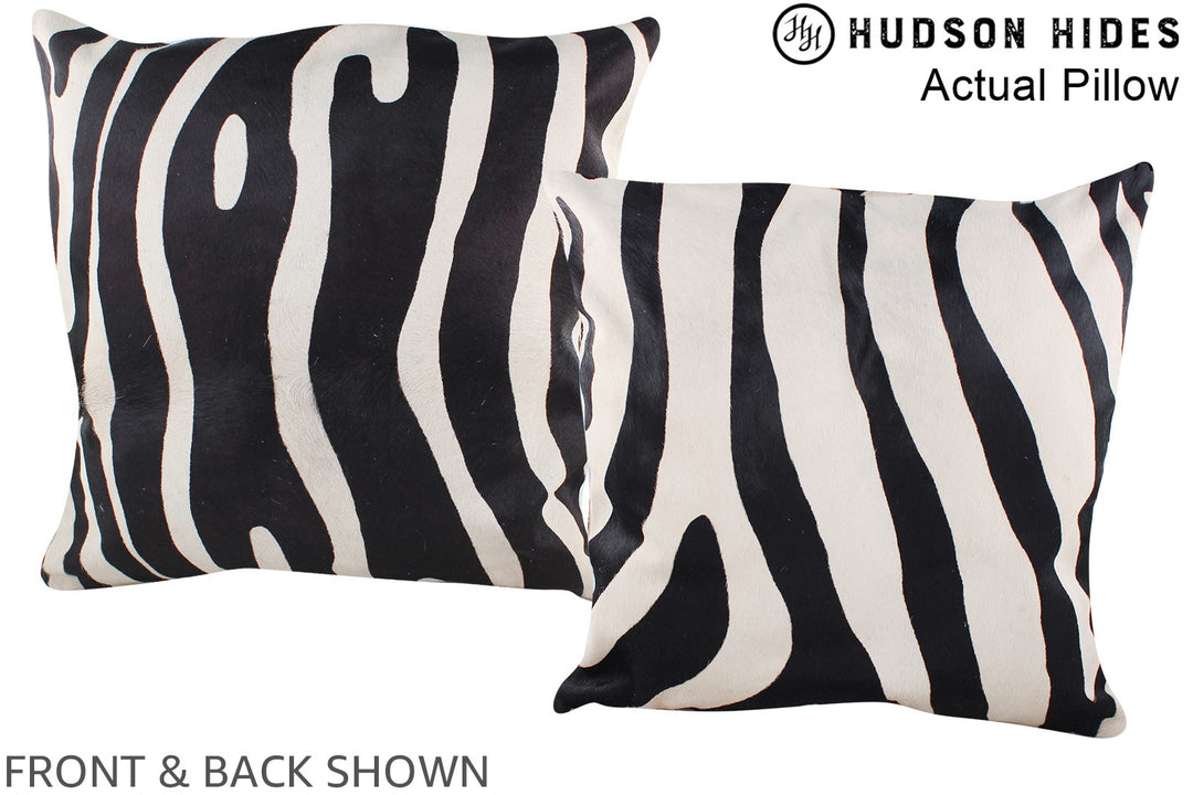 Zebra 20"x20" Brazilian Cowhide Pillow #A14547 by Hudson Hides