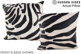 Zebra 20"x20" Brazilian Cowhide Pillow #A14551 by Hudson Hides
