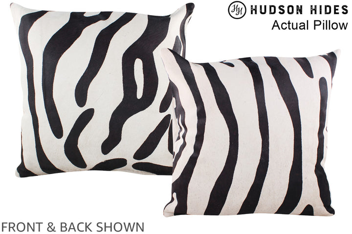 Zebra 20"x20" Brazilian Cowhide Pillow #A14553 by Hudson Hides