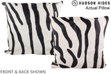 Zebra 20"x20" Brazilian Cowhide Pillow #A14554 by Hudson Hides