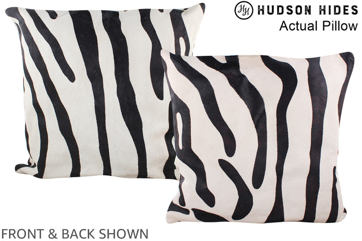 Zebra 20"x20" Brazilian Cowhide Pillow #A14554 by Hudson Hides