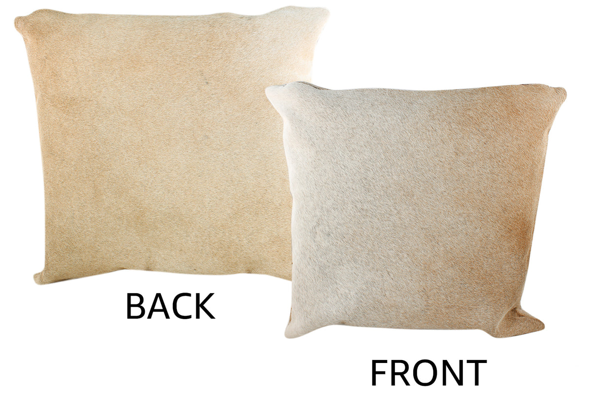 Grey with Beige Cowhide Pillow #19256