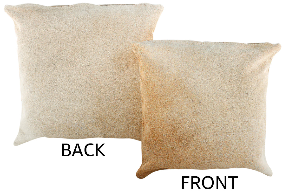 Grey with Beige Cowhide Pillow #19472