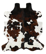 Tricolor X-Large European Cowhide Rug 6'10"H x 6'1"W #20537 by Hudson Hides